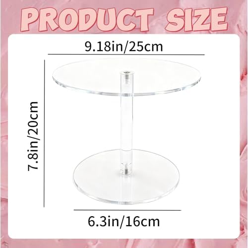 Acrylic Cake Stand for Dessert Table, 9.8 Inch Clear Round Cupcake Stand Display Riser for Birthday Party, alternate view 3