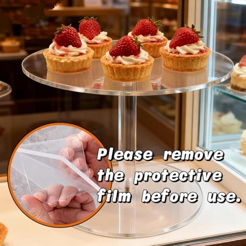 Acrylic Cake Stand for Dessert Table, 9.8 Inch Clear Round Cupcake Stand Display Riser for Birthday Party, alternate view 5