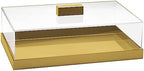 Acrylic Cake Stand | Multifunctional Serving Tray | Elegant Gold Food Tray with Clear Lid | Perfect as a Cake