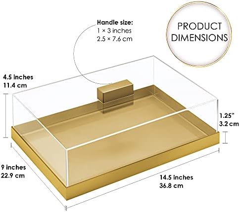 Acrylic Cake Stand | Multifunctional Serving Tray | Elegant Gold Food Tray with Clear Lid | Perfect as a Cake, alternate view