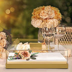 Acrylic Cake Stand | Multifunctional Serving Tray | Elegant Gold Food Tray with Clear Lid | Perfect as a Cake, alternate view