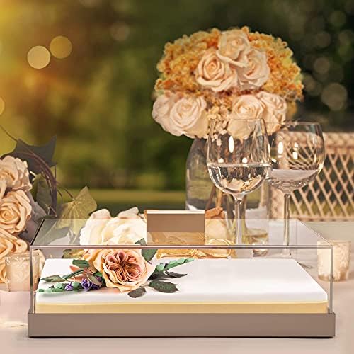 Acrylic Cake Stand | Multifunctional Serving Tray | Elegant Rose Gold Food Tray with Clear Lid | Perfect as a, alternate view