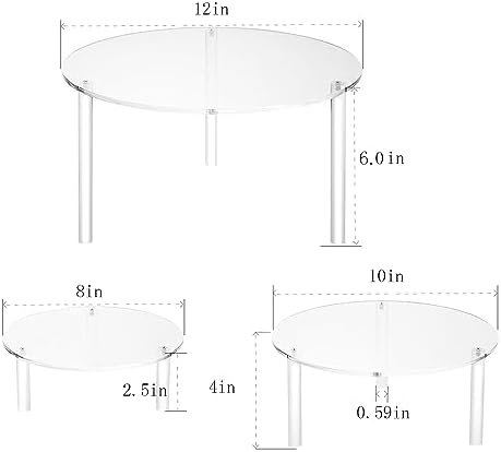 Acrylic Cake Stand Risers Cupcake Display Holder 3 Tier Dessert Rack for Bakery Pizza Appetizer Home Party, alternate view 3