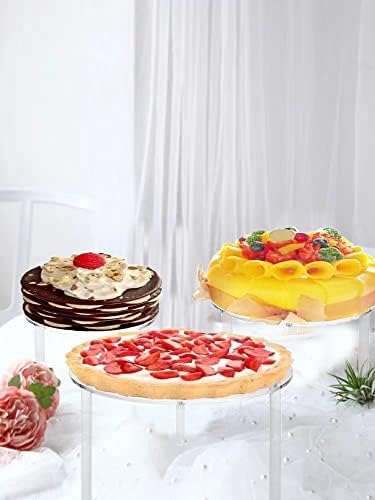 Acrylic Cake Stand Risers Cupcake Display Holder 3 Tier Dessert Rack for Bakery Pizza Appetizer Home Party, alternate view 5