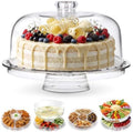 Acrylic Cake Stand with Lid,6-in-1 Multi-Purpose Use Set for Party in Acrylic Cake Stand With Lid