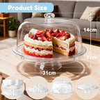 Acrylic Cake Stand with Lid,6-in-1 Multi-Purpose Use Set for Party in Acrylic Cake Stand With Lid, alternate view 2