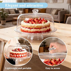 Acrylic Cake Stand with Lid,6-in-1 Multi-Purpose Use Set for Party in Acrylic Cake Stand With Lid, alternate view 3