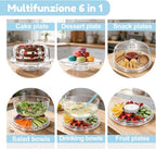 Acrylic Cake Stand with Lid,6-in-1 Multi-Purpose Use Set for Party in Acrylic Cake Stand With Lid, alternate view 6