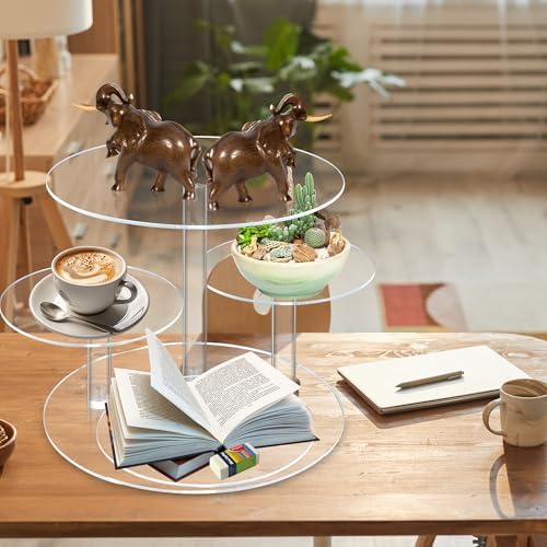 Acrylic Cupcake Stand, 4 Tier Round Cake Stand, 12 in Cake Stand for Dessert Table, Clear Cake and Cupcake Stand, alternate