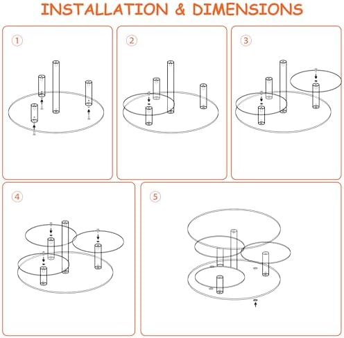 Acrylic Cupcake Stand, 4 Tier Round Cake Stand, 12 in Cake Stand for Dessert Table, Clear Cake and Cupcake Stand, alternate