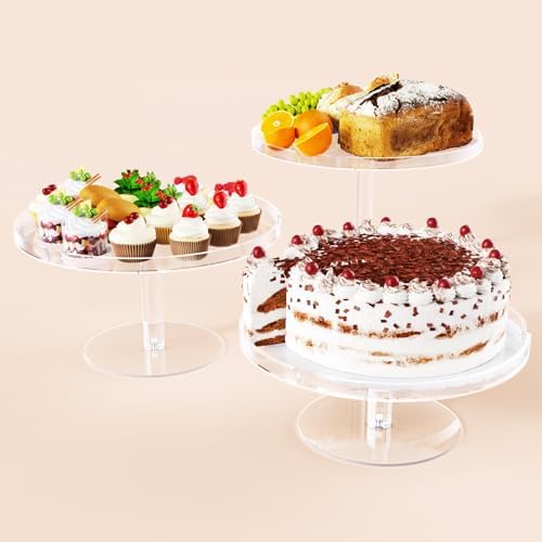 Acrylic Cupcake Stand, Clear Dessert Dessert Table Display Set, Cupcake Tower Holder Display with Base for