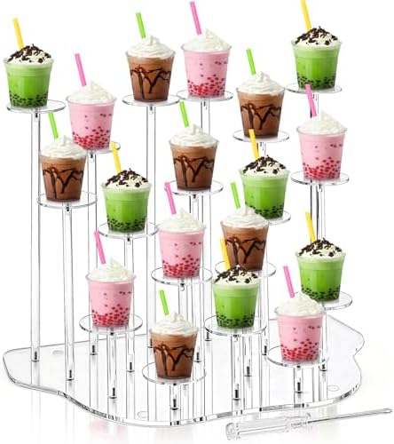 Acrylic Cupcake Stand for 18 Cupcakes, Clear Dessert Display Tower for Treat Table, Party, Wedding, Birthday