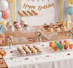 Acrylic Dessert Table Display Set, Square Cupcake Tray with 3 Tiered Stand for Wedding Table, 5 Scalloped, alternate view 2
