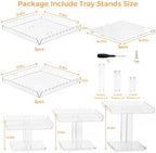 Acrylic Dessert Table Display Set, Square Cupcake Tray with 3 Tiered Stand for Wedding Table, 5 Scalloped, alternate view 3