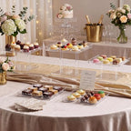 Acrylic Dessert Table Display Set, Square Cupcake Tray with 3 Tiered Stand for Wedding Table, 5 Scalloped, alternate view 4