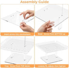 Acrylic Dessert Table Display Set, Square Cupcake Tray with 3 Tiered Stand for Wedding Table, 5 Scalloped, alternate view 6