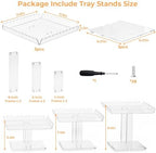 Acrylic Dessert Table Display Set with 3 Tiered Cupcake Display Stands for Birthday Party, Clear Square, alternate view 3