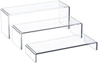 Acrylic Display Riser, 3 Step 12" Large Acrylic Risers in Clear