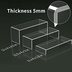 Acrylic Display Riser, 3 Step 12" Large Acrylic Risers in Clear, alternate view 3