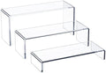 Acrylic Display Riser, 3 Step 9" Large Acrylic Risers in Clear