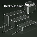 Acrylic Display Riser, 3 Step 9" Large Acrylic Risers in Clear, alternate view 3