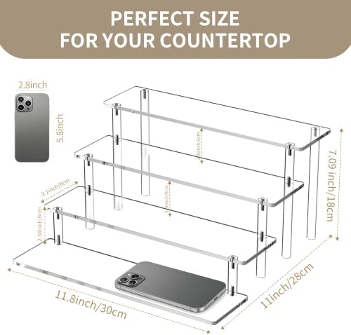 Acrylic Display Riser 4 Tier for Perfume, Figures & Cupcake in Clear, alternate view 2