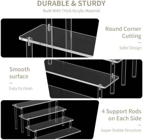 Acrylic Display Riser 4 Tier for Perfume, Figures & Cupcake in Clear, alternate view 5