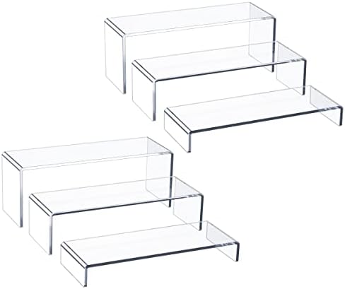 Acrylic Display Riser, 6 Pcs 12" Large Acrylic Risers in Clear