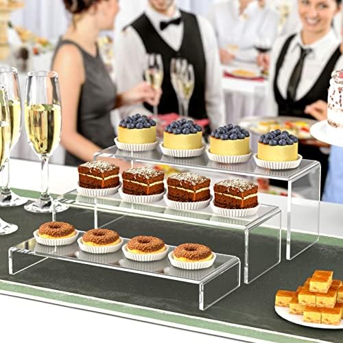 Acrylic Display Riser, 6 Pcs 12" Large Acrylic Risers in Clear, alternate view 2