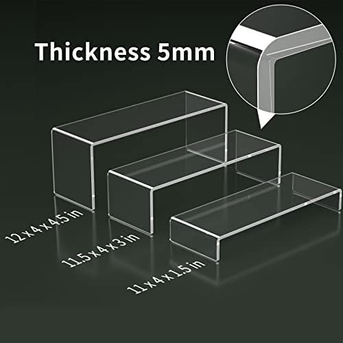 Acrylic Display Riser, 6 Pcs 12" Large Acrylic Risers in Clear, alternate view 3