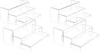 Acrylic Display Riser, 6 Pcs 9" Large Acrylic Risers, 2 Set Clear Rectangular Stands for Candy Dessert Cupcakes