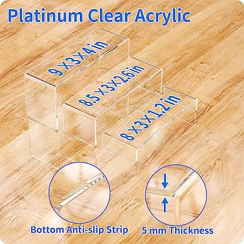 Acrylic Display Riser, 6 Pcs 9" Large Acrylic Risers, 2 Set Clear Rectangular Stands for Candy Dessert Cupcakes, alternate