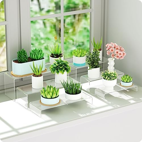 Acrylic Display Riser, 6 Pcs 9" Large Acrylic Risers, 2 Set Clear Rectangular Stands for Candy Dessert Cupcakes, alternate