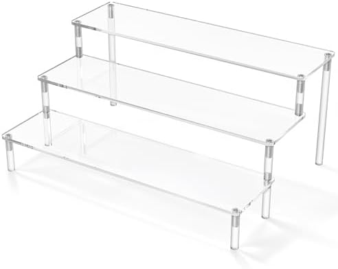 Acrylic Display Riser, Clear Perfume Organizer, 3 Tier Cupcake Stand in clear