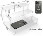 Acrylic Display Riser, Clear Perfume Organizer, 3 Tier Cupcake Stand in clear, alternate view 2