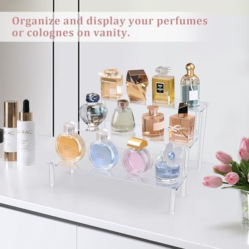 Acrylic Display Riser, Clear Perfume Organizer, 3 Tier Cupcake Stand in clear, alternate view 5