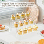 Acrylic Display Riser, Clear Perfume Organizer, 3 Tier Cupcake Stand in clear, alternate view 6