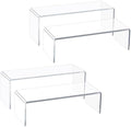 Acrylic Display Riser Stand,12'',4Pc Tiered Shelf Risers for Figurines in Clear