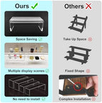Acrylic Display Riser Stand,12'',4Pc Tiered Shelf Risers for Figurines in Clear, alternate view 5
