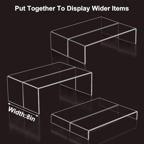 Acrylic Display Riser Stand,12" 6Pc 5mm, Tiered Shelf Risers for Cupcake in Clear, alternate view 4