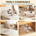 Acrylic Display Risers, 2 Set(7.8"L~8.2"L~8.6"L~9"L~9.3"L)Shelf in Clear, alternate view 6