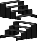 Acrylic Display Risers, 2 Set(7.8"L~8.2"L~8.6"L~9"L)Display Shelf in Black