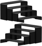 Acrylic Display Risers, 2 Set(7.8"L~8.2"L~8.6"L~9"L)Display Shelf in Black