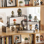 Acrylic Display Risers, 2 Set(7.8"L~8.2"L~8.6"L~9"L)Display Shelf in Black, alternate view 2