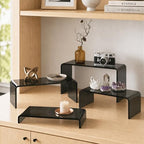 Acrylic Display Risers, 2 Set(7.8"L~8.2"L~8.6"L~9"L)Display Shelf in Black, alternate view 5