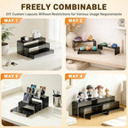 Acrylic Display Risers, 2 Set(7.8"L~8.2"L~8.6"L~9"L)Display Shelf in Black, alternate view 7