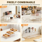 Acrylic Display Risers, 2 Set(7.8" L~8.2" L~8.6" L) Display Shelf in Clear, alternate view 7