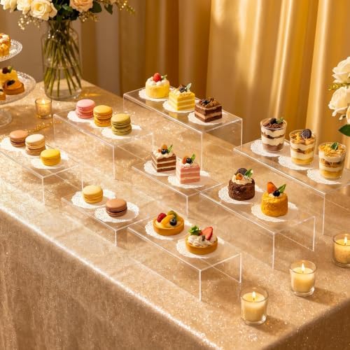 Acrylic Display Risers 5 PCS, Buffet Risers U-Shaped Food Display Stands for Dessert Party Cafe Table, Clear, alternate view