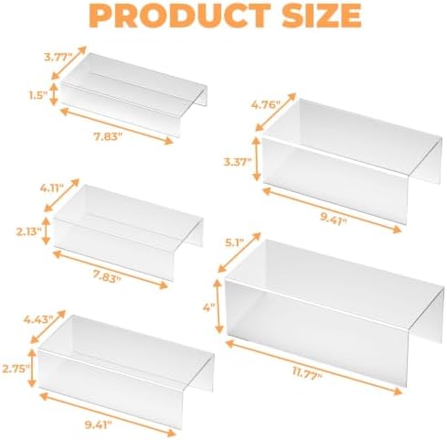 Acrylic Display Risers 5 PCS, Buffet Risers U-Shaped Food Display Stands for Dessert Party Cafe Table, Clear, alternate view