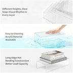 Acrylic Display Risers 5 PCS, Buffet Risers U-Shaped Food Display Stands for Dessert Party Cafe Table, Clear, alternate view